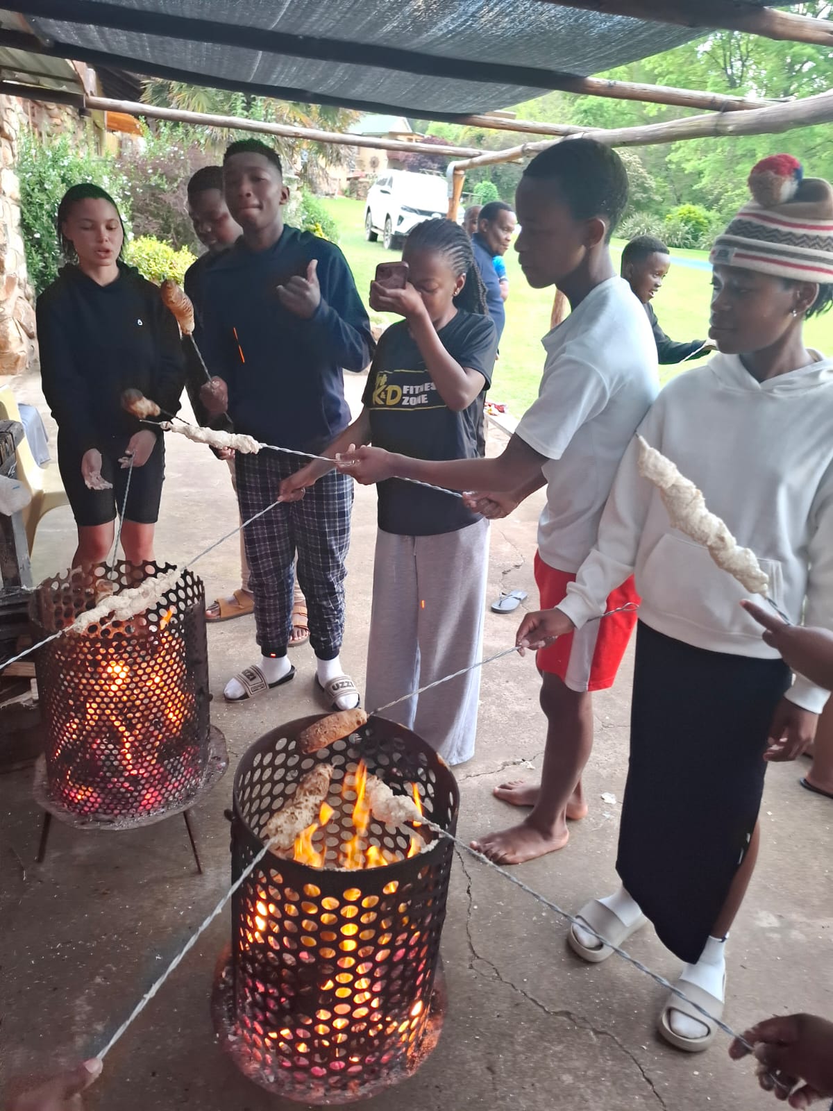 Making Stokbrood at the Christian Camp